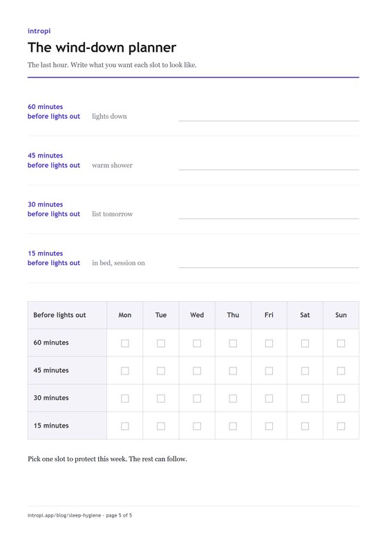 The wind-down planner